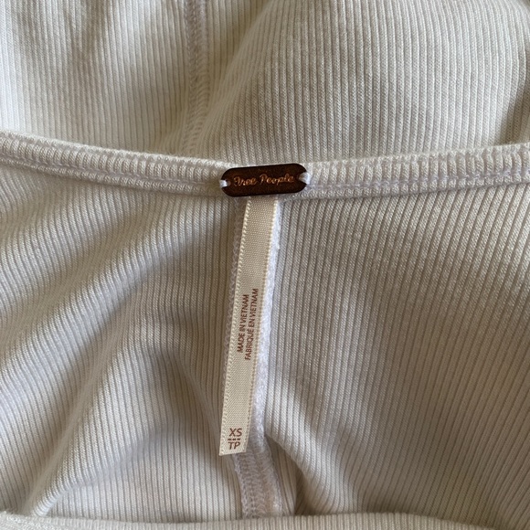 Free People white square neck ribbed top - Picture 4 of 4